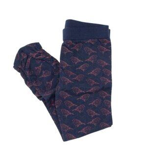 Egg Baby Toddler Leggings Navy Blue Pink Birdie Print Ruched Hem